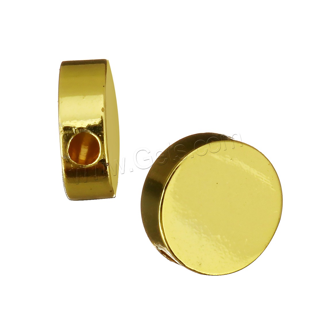 perla de cobre, metal, Redondo aplanado, chapado, diverso tamaño para la opción, más colores para la opción, agujero:aproximado 1.5mm, Vendido por UD