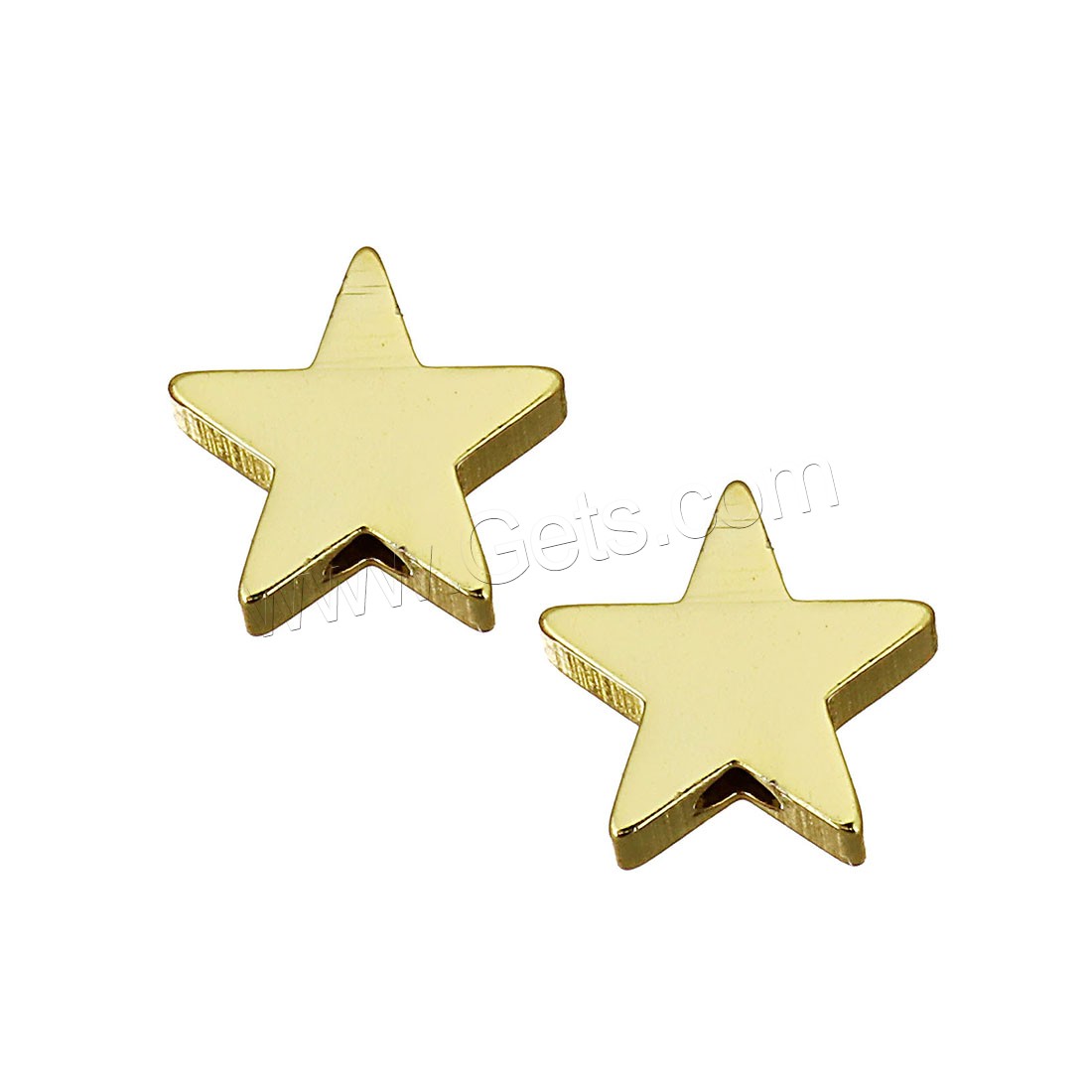 Brass Jewelry Beads, Star, plated, different size for choice, more colors for choice, Hole:Approx 1.5mm, Sold By PC