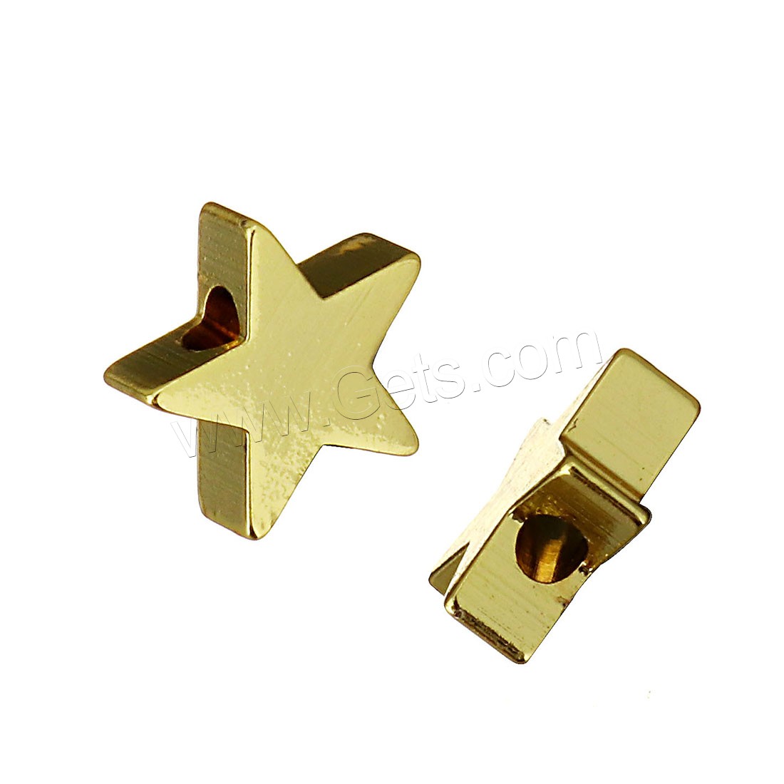Brass Jewelry Beads, Star, plated, different size for choice, more colors for choice, Hole:Approx 1.5mm, Sold By PC