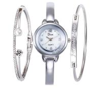 Fashion Watch Bracelet, Zinc Alloy, with Glass, Chinese movement, plated, three pieces & for woman & with rhinestone lead & cadmium free Approx 7.5 Inch 