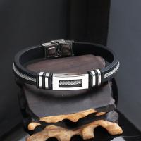 Titanium Steel Bracelet, with Silicone, Unisex & anti-fatigue Approx 8.5 Inch 