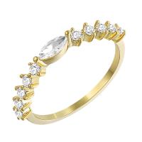 Cubic Zircon Brass Finger Ring, 18K gold plated & for woman & with cubic zirconia 