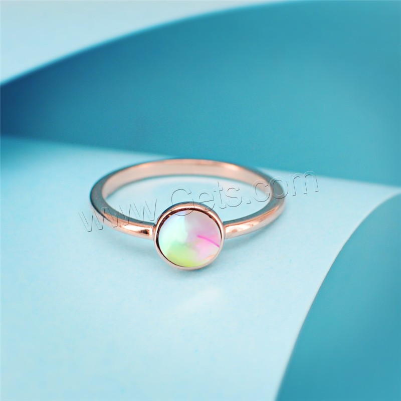 Messing Fingerring, mit Opal, Rósegold-Farbe plattiert, verschiedene Größen vorhanden & für Frau, verkauft von PC