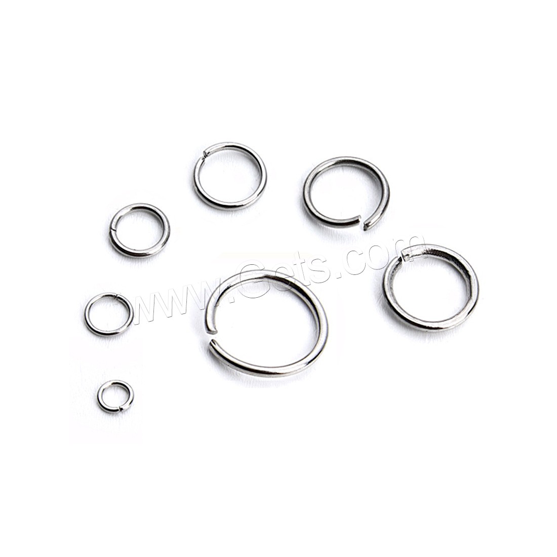 Edelstahl öffnen Sprung Ring, Kreisring, verschiedene Größen vorhanden, originale Farbe, ca. 10000PCs/Tasche, verkauft von Tasche