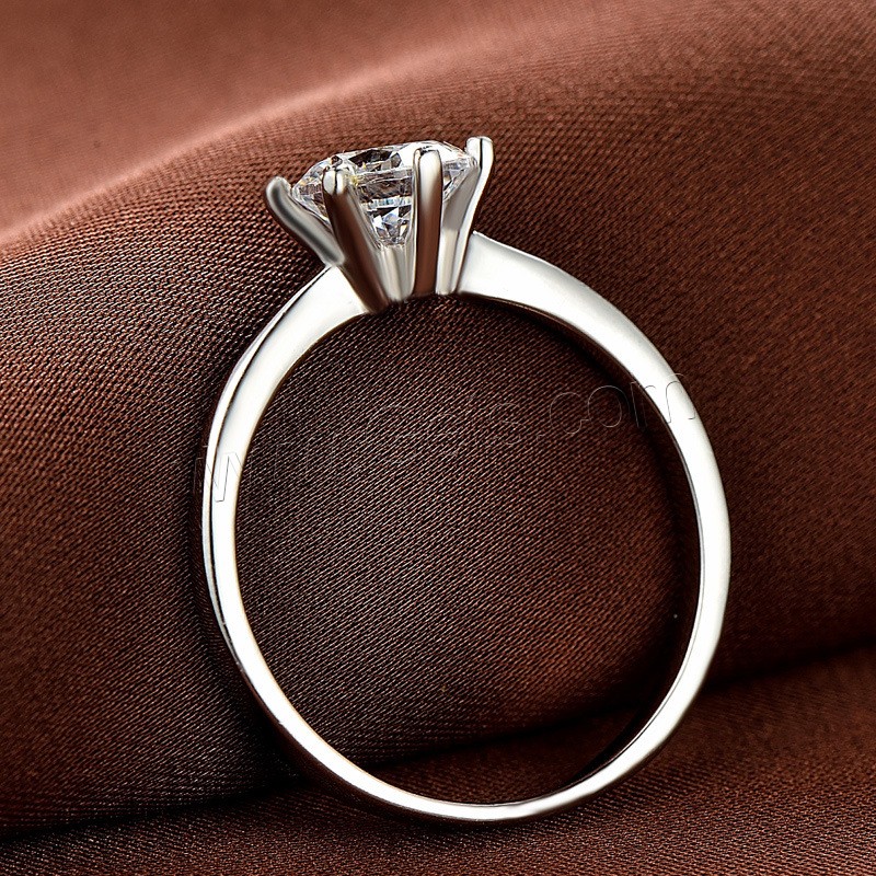 立方のジルコニア純銀指のリング, 92.5％純度シルバー, ユニセックス & 異なるサイズの選択 & キュービックジルコニアのある, 6mm, 売り手 パソコン