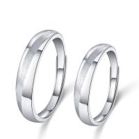 Стерлингового серебра кольцо, Серебро 925 пробы, регулируемый & разный размер для выбора & Матовый металлический эффект, размер:8, продается PC