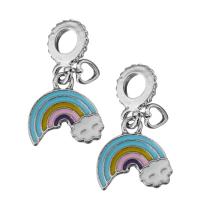 Zinc Alloy European Pendants, Rainbow, antique silver color plated, without troll & enamel  Approx 5mm 