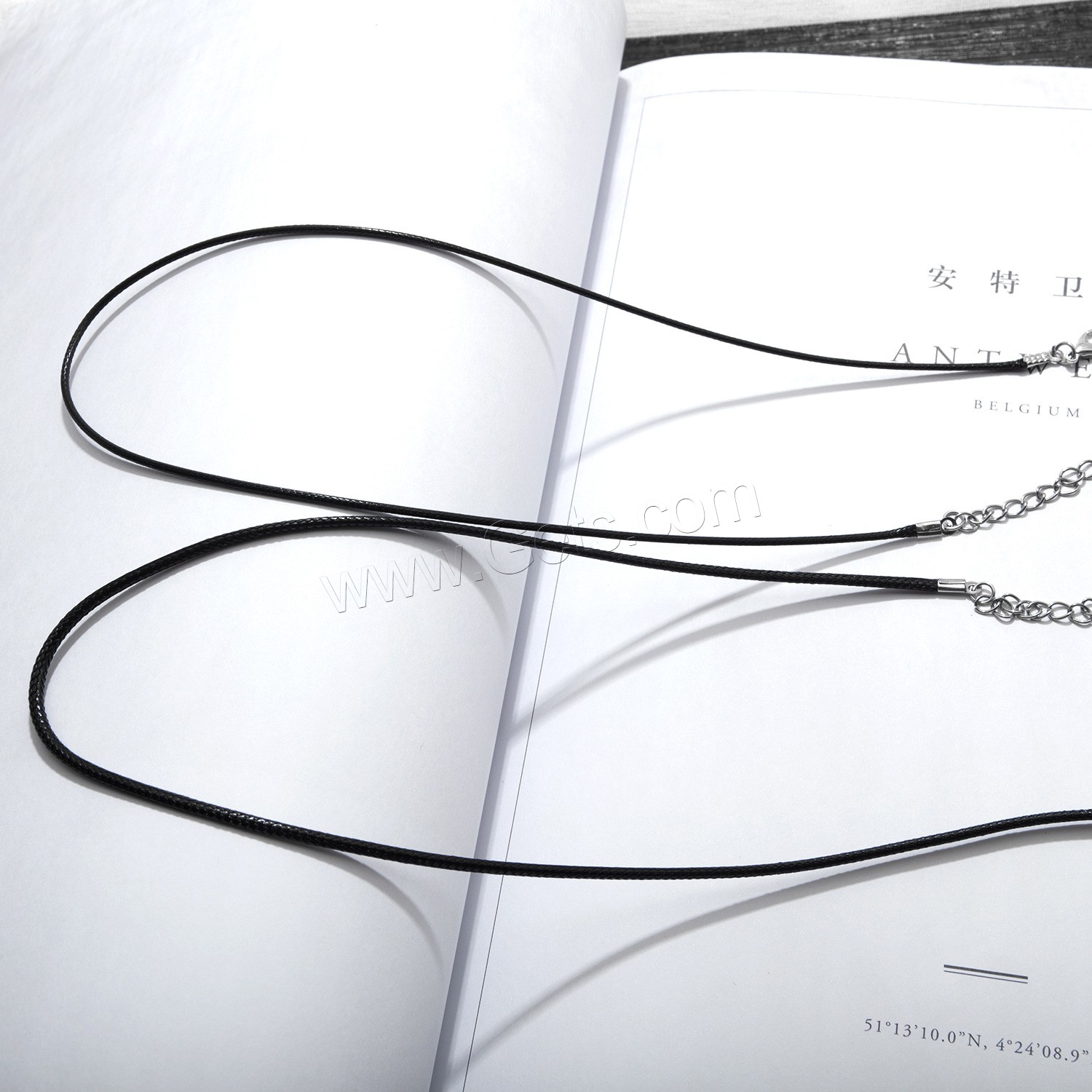 alliage de zinc corde de collier, avec corde de cire & fer, avec 2inch chaînes de rallonge, unisexe & réglable & normes différentes pour le choix, 1.5mm, 2mm, Longueur:Environ 17 pouce, Vendu par brin