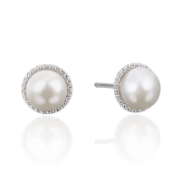 925 Sterling Silver Stud Earring, with Freshwater Pearl, natural & for woman 