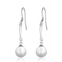 Sterling Silver Pearl Drop Earring, 925 Sterling Silver, with Freshwater Pearl, natural, for woman 