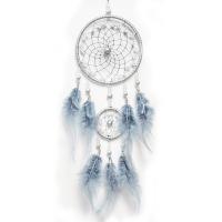 Feather Dream Catcher, with Cotton Thread & Velveteen & Crystal 