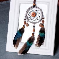Feather Dream Catcher, with Cotton Thread & Seedbead & Crystal & Wood 