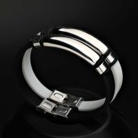 Titanium Steel Bracelet, with Silicone, plated, Corrosion-Resistant & Korean style & Unisex Approx 8 Inch 