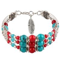 Fashion Zinc Alloy Bracelets, with Seedbead, antique silver color plated, charm bracelet & for woman, 25mm Approx 7.8 Inch 