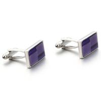 Brass Cufflinks, with Resin, platinum plated, for man 