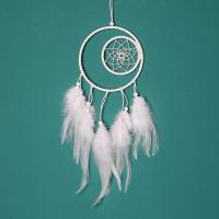 Fashion Dream Catcher, Feather, with Velveteen & Wood & Iron, white 