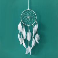 Fashion Dream Catcher, Feather, with Velveteen & Wood & Iron, white 