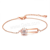 Rhinestone Brass Bracelets, with 2inch extender chain, plated, round link chain & adjustable & with rhinestone 28mm Approx 6 Inch 