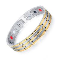 Titanium Steel Bracelet, plated, with Magnetite & for man, 13mm Approx 8.5 Inch 