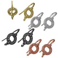 Brass Earring Hook, plated, with loop & micro pave cubic zirconia 0.85mm Approx 1.5mm 