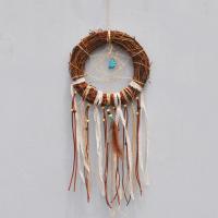 Fashion Dream Catcher, Rattan, with Velveteen & Lace & Feather & Wood 