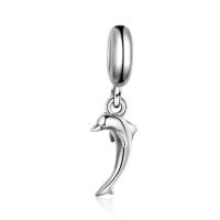 Thailand Sterling Silver European Pendant, Dolphin, without troll Approx 4.5mm 