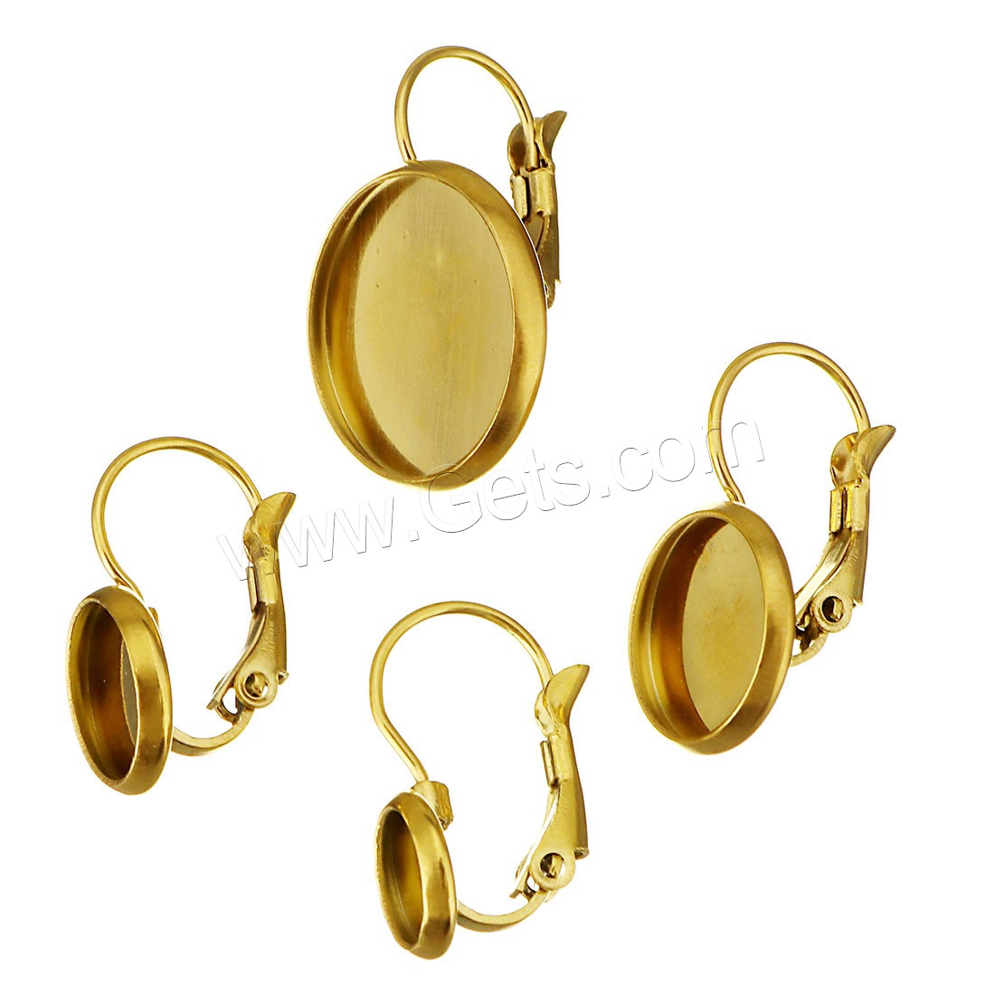 Edelstahl Hebel Rückseiten Ohrring Komponente, goldfarben plattiert, verschiedene Größen vorhanden, verkauft von PC
