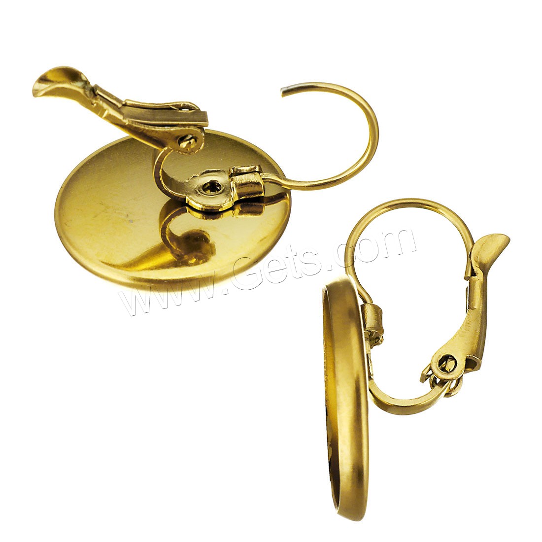 Stainless Steel Lever Back Earring Blank, gold color plated, different size for choice, Sold By PC