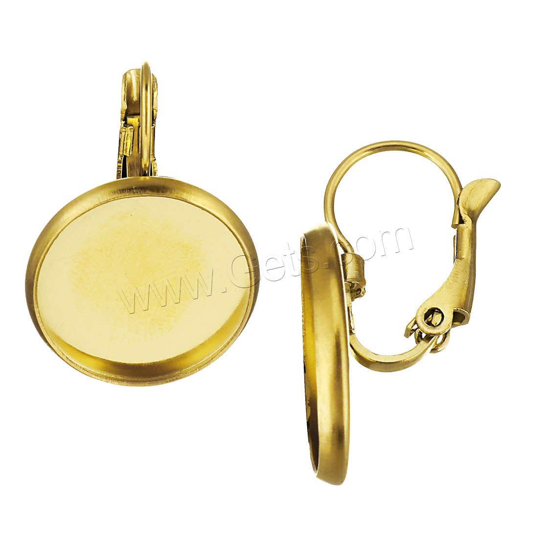 Stainless Steel Lever Back Earring Blank, gold color plated, different size for choice, Sold By PC