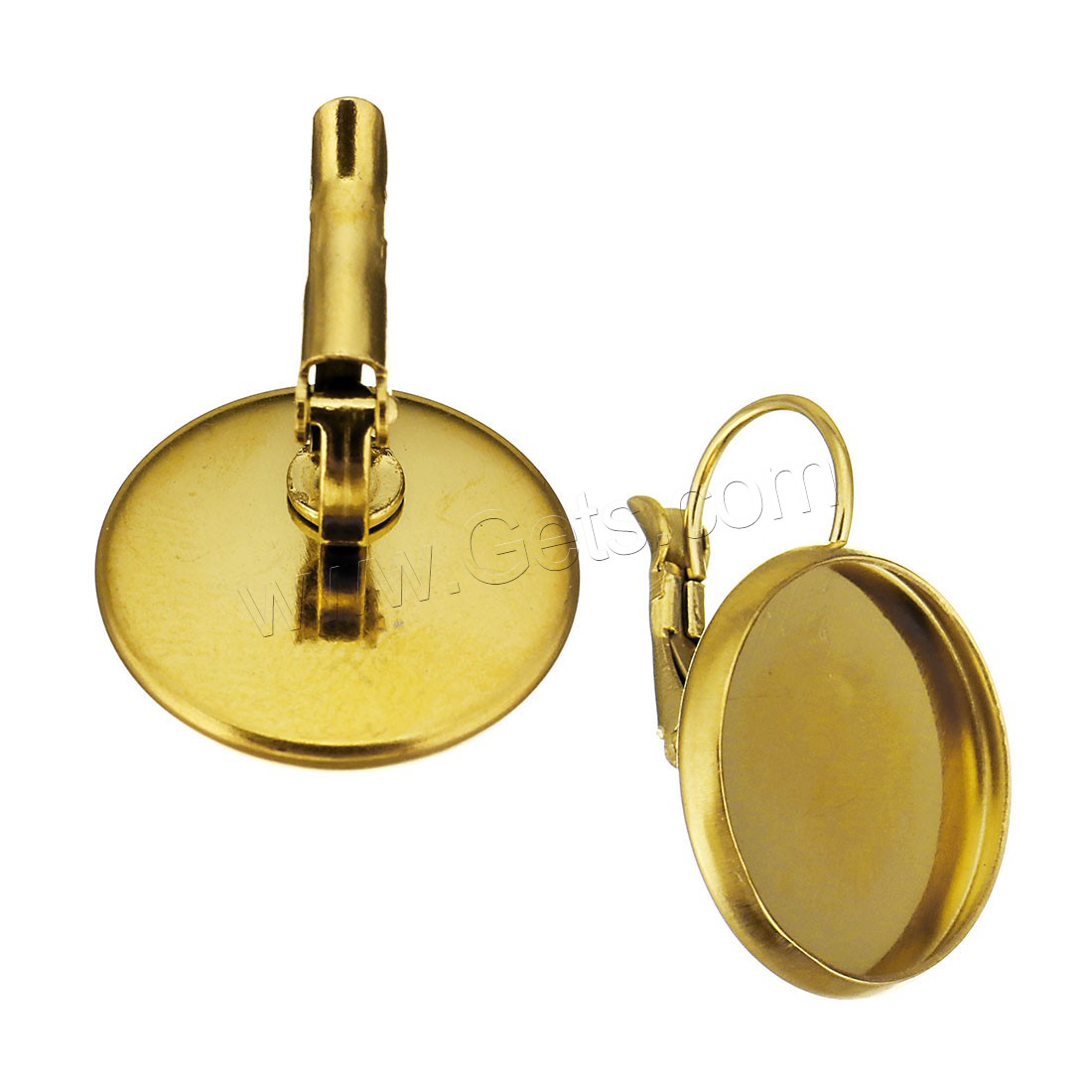 Edelstahl Hebel Rückseiten Ohrring Komponente, goldfarben plattiert, verschiedene Größen vorhanden, verkauft von PC