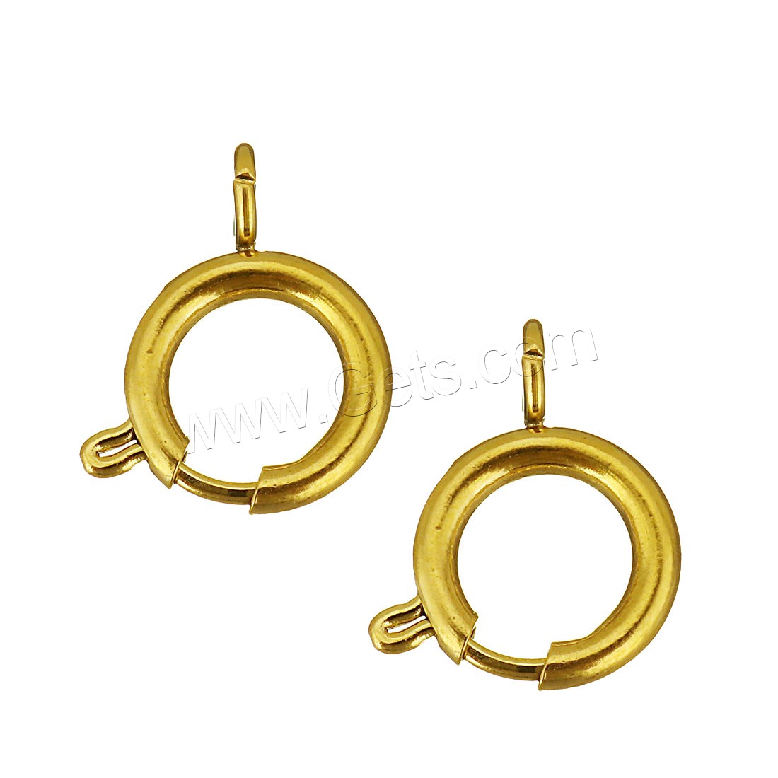 Cierre del anillo de resorte de acero inoxidable, chapado en color dorado, diverso tamaño para la opción, Vendido por UD