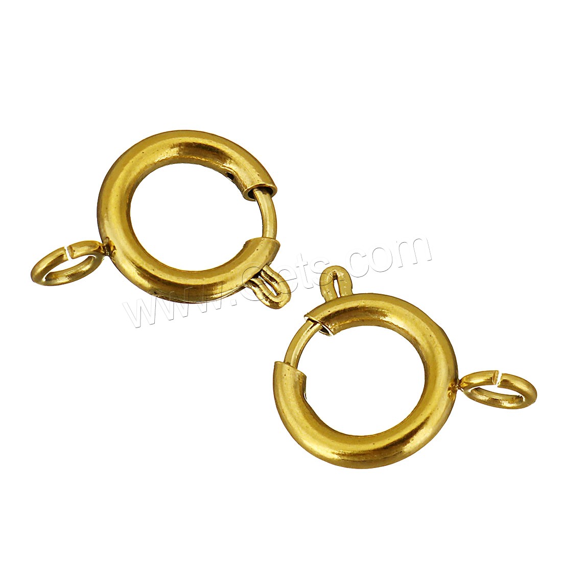 Cierre del anillo de resorte de acero inoxidable, chapado en color dorado, diverso tamaño para la opción, Vendido por UD