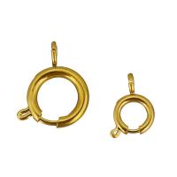 Stainless Steel Spring Ring Clasp, gold color plated 