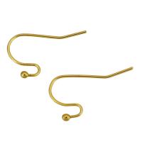 Stainless Steel Earring Stud Component, gold color plated 0.75mm 