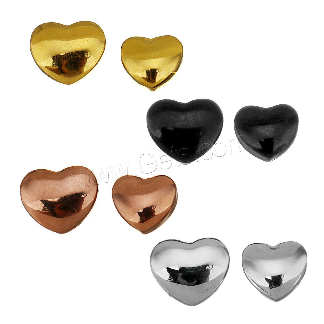 Stainless Steel Beads, Heart, plated, different size for choice, more colors for choice, Hole:Approx 2mm, Sold By PC