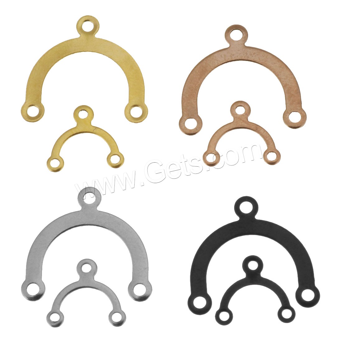 Stainless Steel Charm Connector, plated, different size for choice & 1/2 loop, more colors for choice, Sold By PC