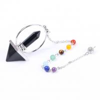 Zinc Alloy Pendulum Pendant, with Gemstone, natural 22mm, 6mm Approx 1-3mm 