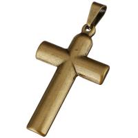 Stainless Steel Cross Pendants, antique bronze color plated Approx 
