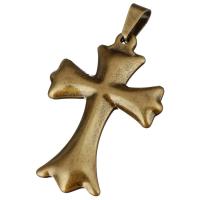 Нержавеющая сталь крест подвески, нержавеющая сталь, Kресты, Покрытие под бронзу старую отверстие:Приблизительно продается PC