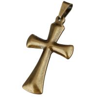 Stainless Steel Cross Pendants, antique bronze color plated Approx 