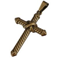 Нержавеющая сталь крест подвески, нержавеющая сталь, Kресты, Покрытие под бронзу старую отверстие:Приблизительно продается PC