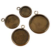 Stainless Steel Pendant Setting, Flat Round, antique bronze color plated Approx 2mm 