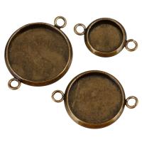 Stainless Steel Connector Setting, Flat Round, antique bronze color plated & 1/1 loop Approx 2mm 