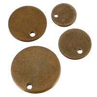 Stainless Steel Pendants, Flat Round, antique bronze color plated Approx 1mm 