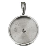 Stainless Steel Pendant Setting, Flat Round, original color Approx Inner Approx 18mm 