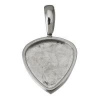 Stainless Steel Pendant Setting, Heart, original color Approx Inner Approx 