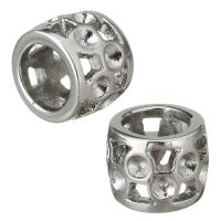 Perles en acier inoxydable réglage, creux, couleur originale Environ 6.5mm, Diamètre inté Environ 2mm, Vendu par PC