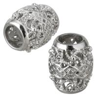 Stainless Steel Beads Setting, Drum, hollow, original color Approx 6.5mm, Inner Approx 1.5mm 