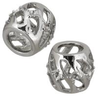Stainless Steel Beads Setting, Drum, hollow, original color Approx 6.5mm, Inner Approx 1.5mm 