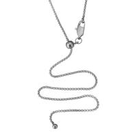 Cadena del collar de acero inoxidable, cadena de caja, color original, 1.5mm, longitud:aproximado 20-28 Inch, Vendido por UD